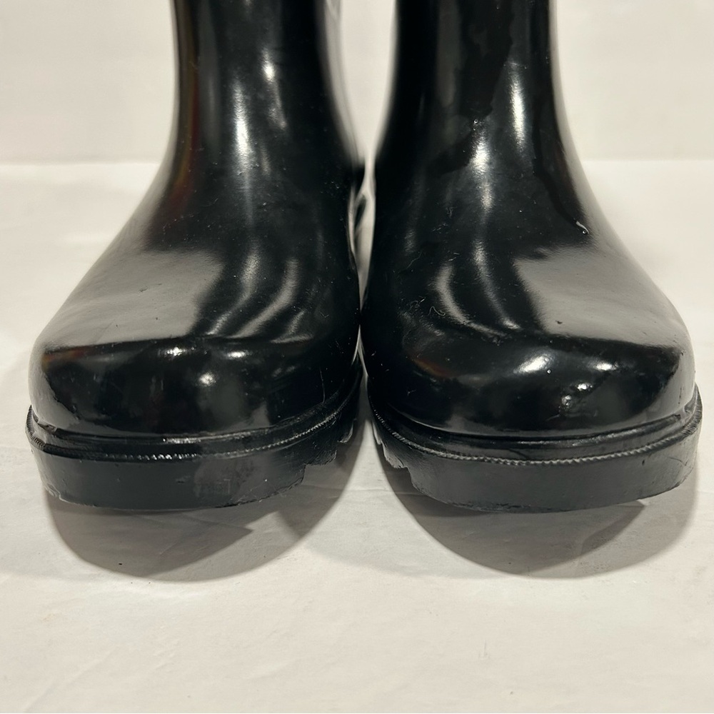 Clarks Lined Black Rubber Tall Rain Boots Waterproof Shoes with Buckle Women's 7 - Picture 3 of 11
